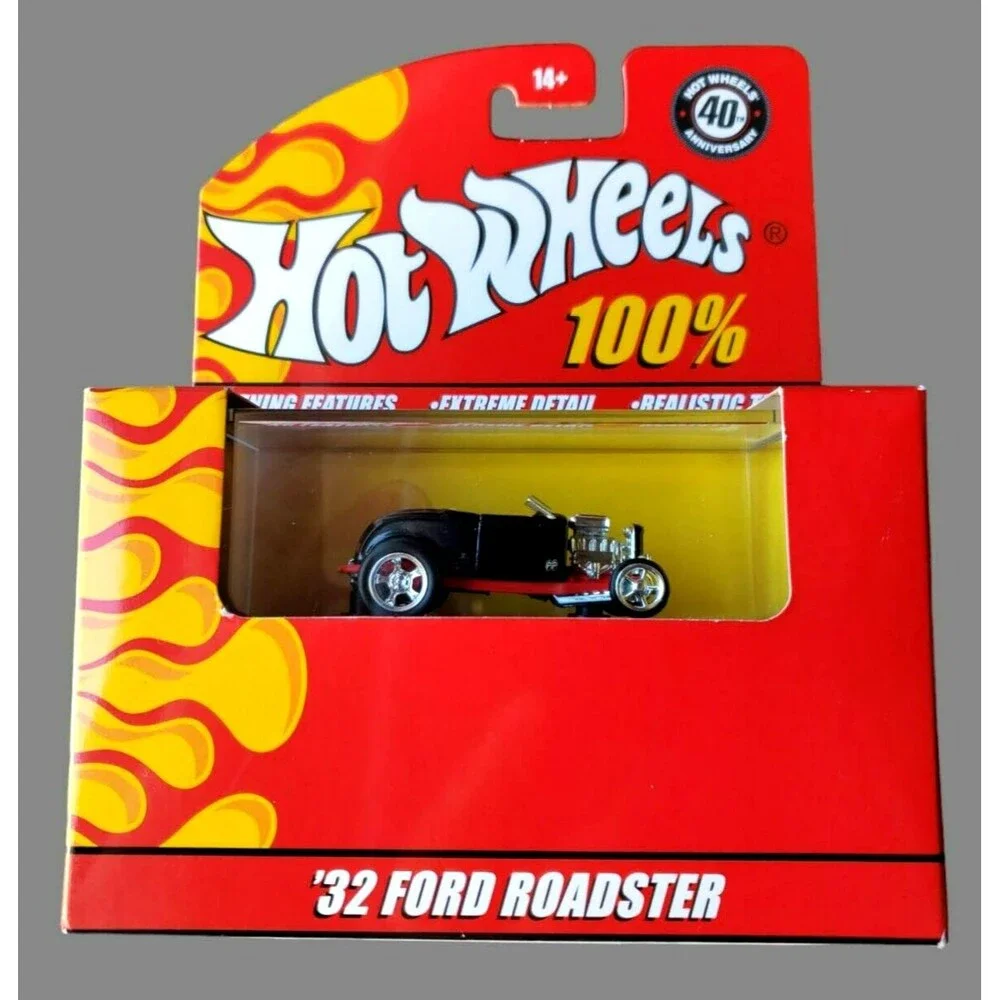 2008 100% Hot Wheels '32 FORD ROADSTER Black 40Th. Anniversary Real Riders M3685